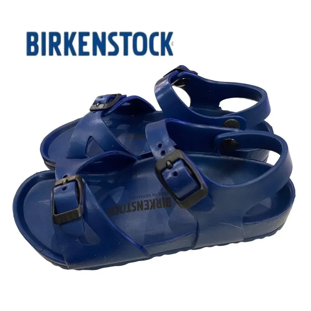 NEW in Box Birkenstock Boys Girls Rio Navy Essentials EVA Sandals 11 29